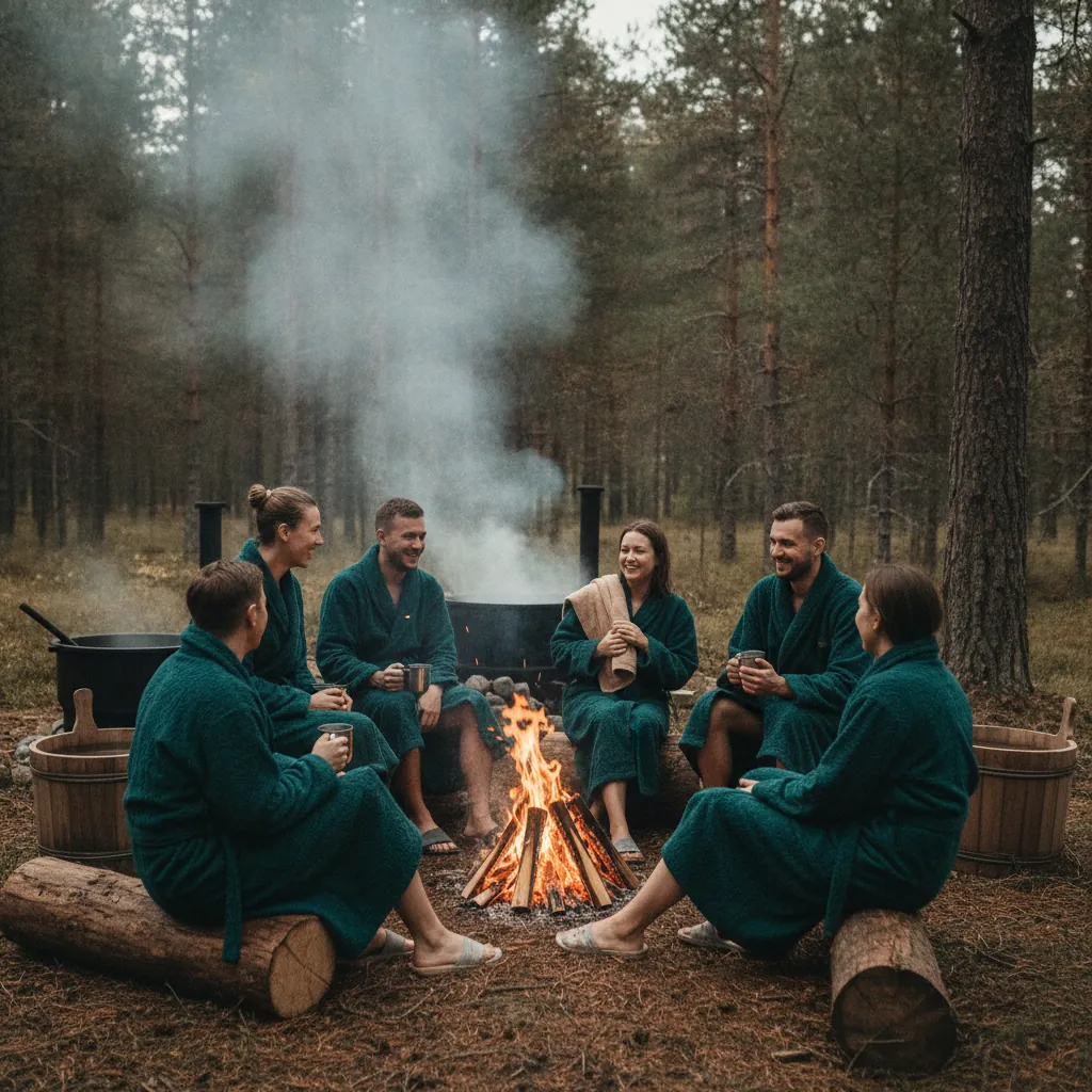 Компания на выездной бане